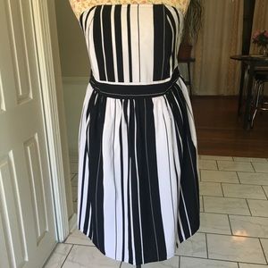 Lane Bryant Stripped Strapless Dress sz 14